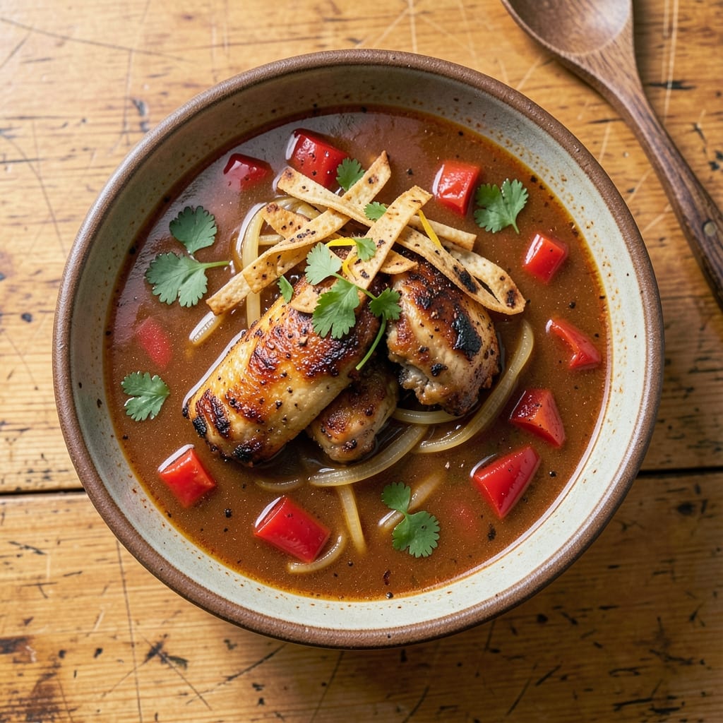 54th Street Chicken Tortilla Soup Recipe: Smoky Chipotle and Cilantro Lime Layers