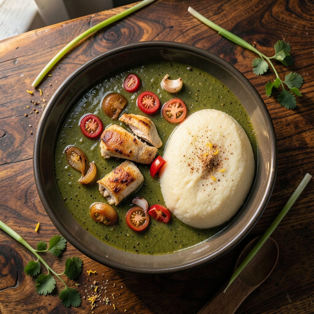 African Egusi Soup and Fufu Recipe: Nutty Seed and Yam Starch Harmony