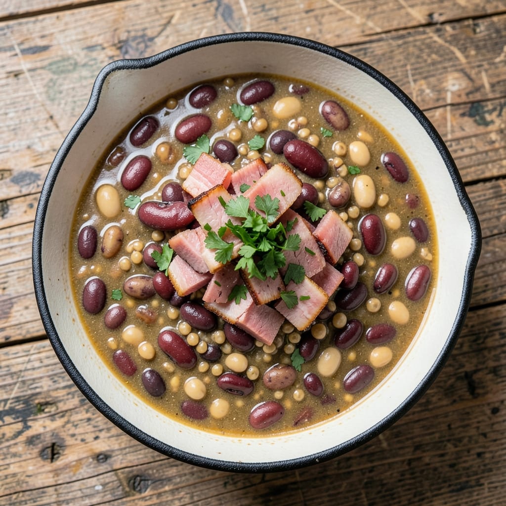 15 Bean Soup Recipe Southern Style: Smoky Ham and Barley Harmony in One Pot