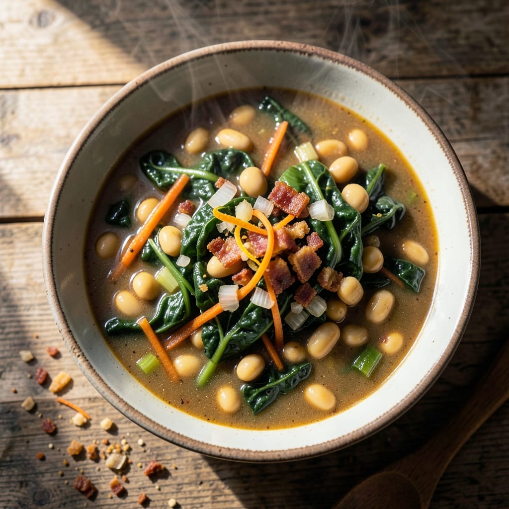 Alabama Jacks Lima Bean Soup Recipe: Smoky Ham and Collard-Green Depth