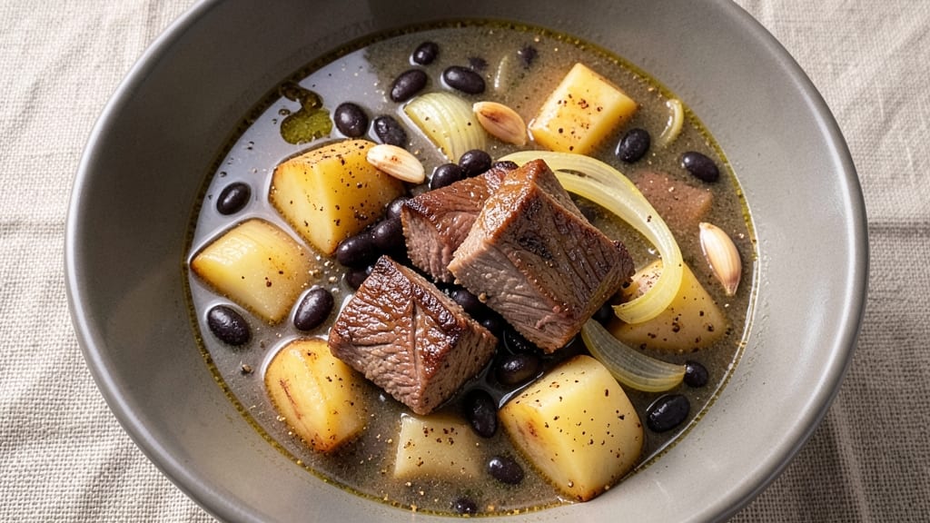 Beef and Black Bean Soup Recipe: Smoky Cumin and Spiced Potato Layers