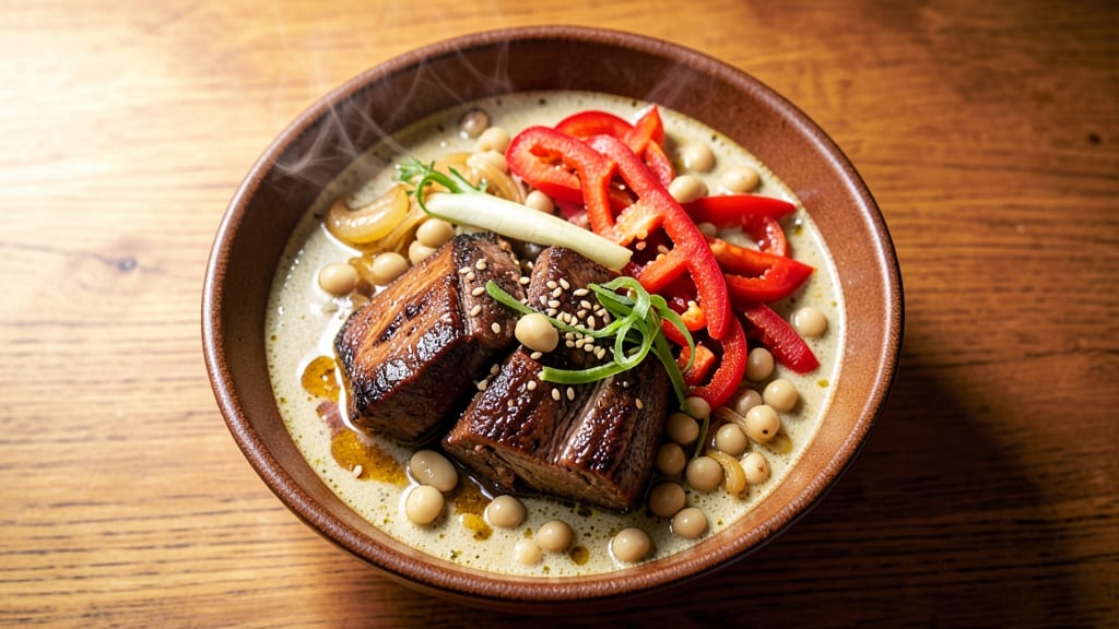 Billi Bi Soup Recipe: Vietnamese-Style Celery Crown Crunch Over Silky Beef Ribbons
