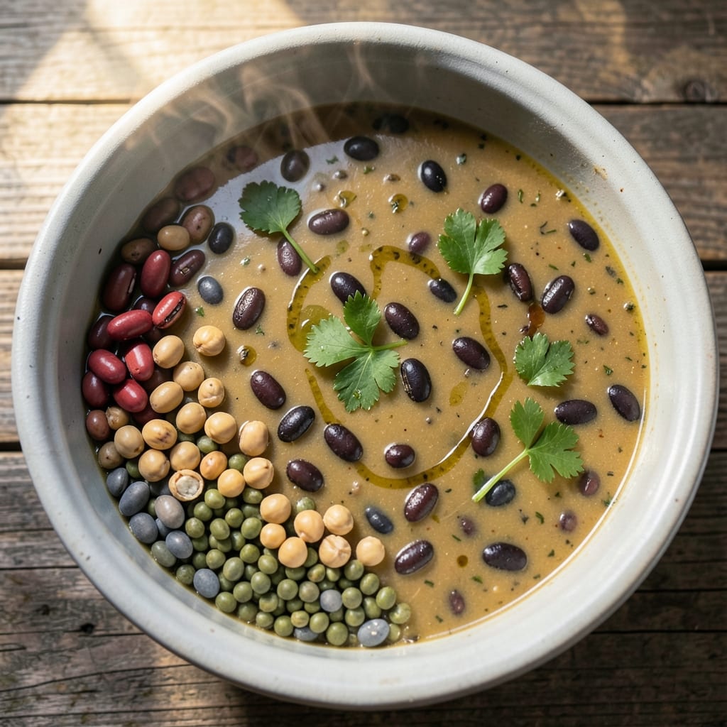 6 Bean Soup Crock Pot Recipe: Hearty Texture Play With Crunchy Chickpeas