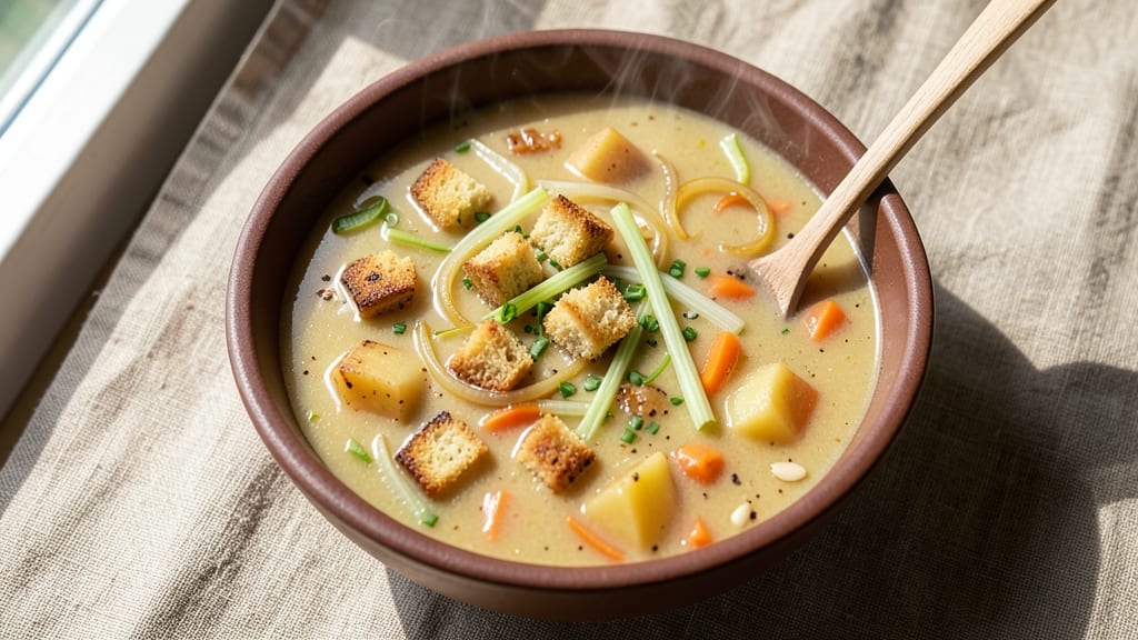Big Potato Soup Recipe: Thickened With Rustic Breadsticks for Dipping