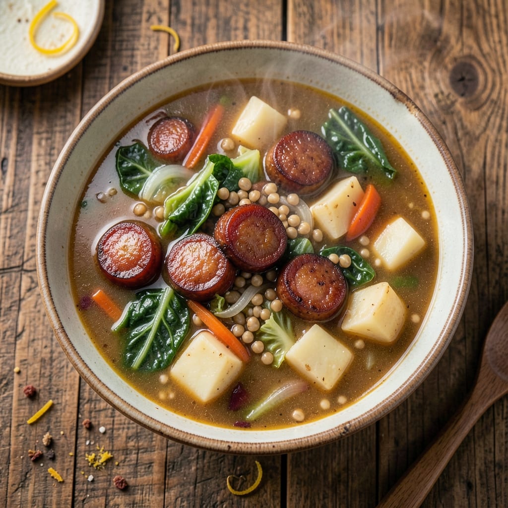 Abram Anderson Cabbage Soup Recipe: Smoky Sausage and Barley Harmony