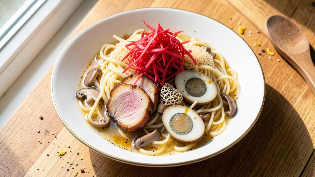 Ban Mian Soup Recipe: Wok-Seared Egg Ribbons and Fragrant Five-Spice Broth