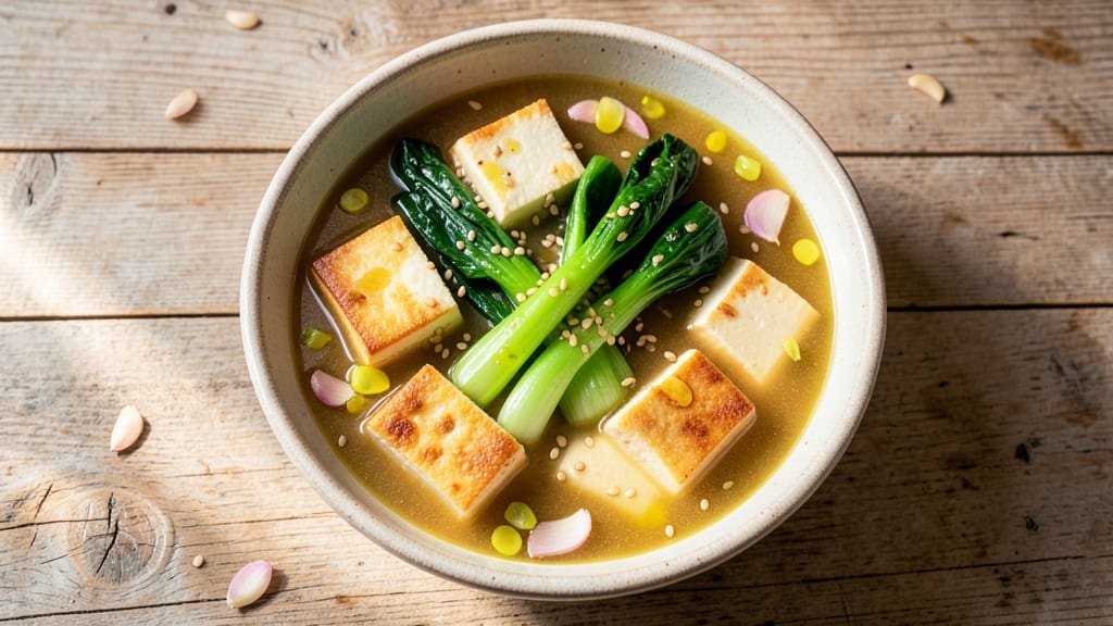 Bok Choy and Tofu Soup Recipe: Fragrant Ginger-Lime Broth with Silky Tofu Ribbons
