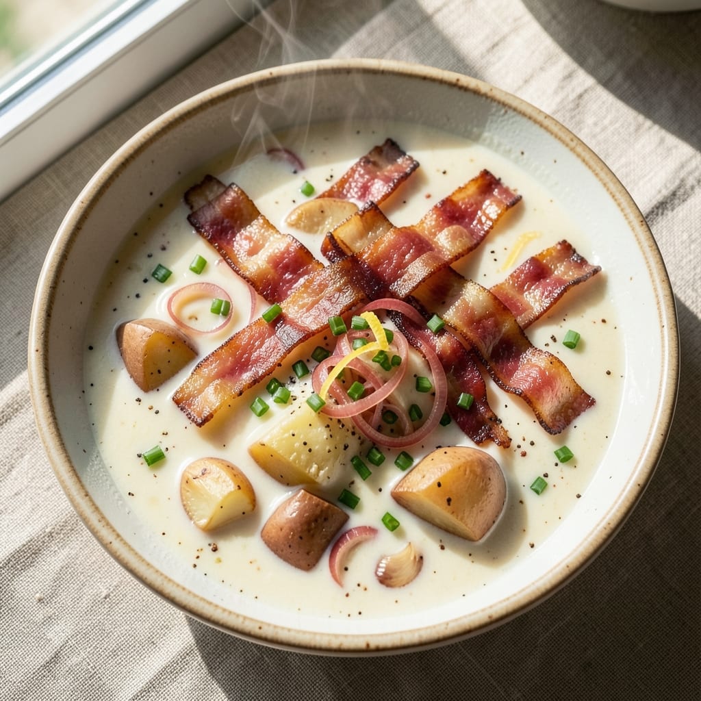 54th Street Potato Soup Copycat Recipe: Velvety-Smooth Roasted Garlic Base