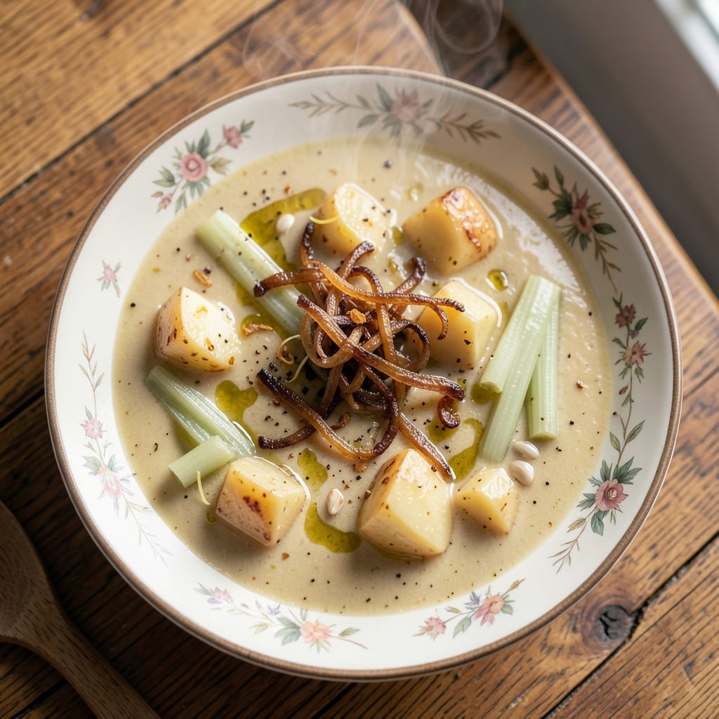 Add Potato Soup Recipe: Velvety Creamy Texture with Toasted Garlic Crunch