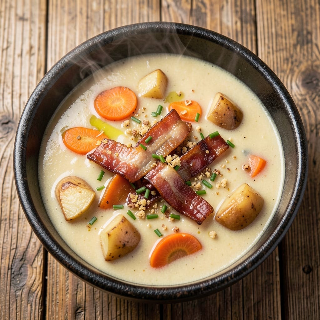 54th Street Bar and Grill Potato Soup Recipe: Smoky Bacon and Cheese Velvety Richness