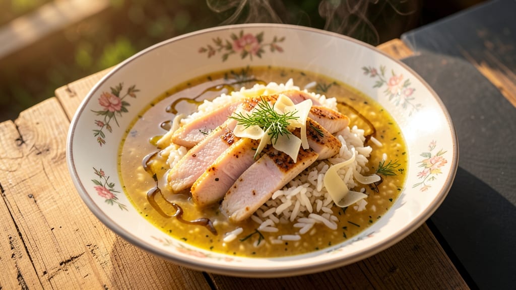 Avgolemono Soup Recipe with Rice: Bright Lemon-Yolk Swirl Over Fluffy Grains