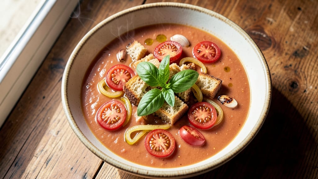 Chunky Tomato Soup Recipe with Fresh Tomatoes: Bright Acidic Zing With Herbed Crust