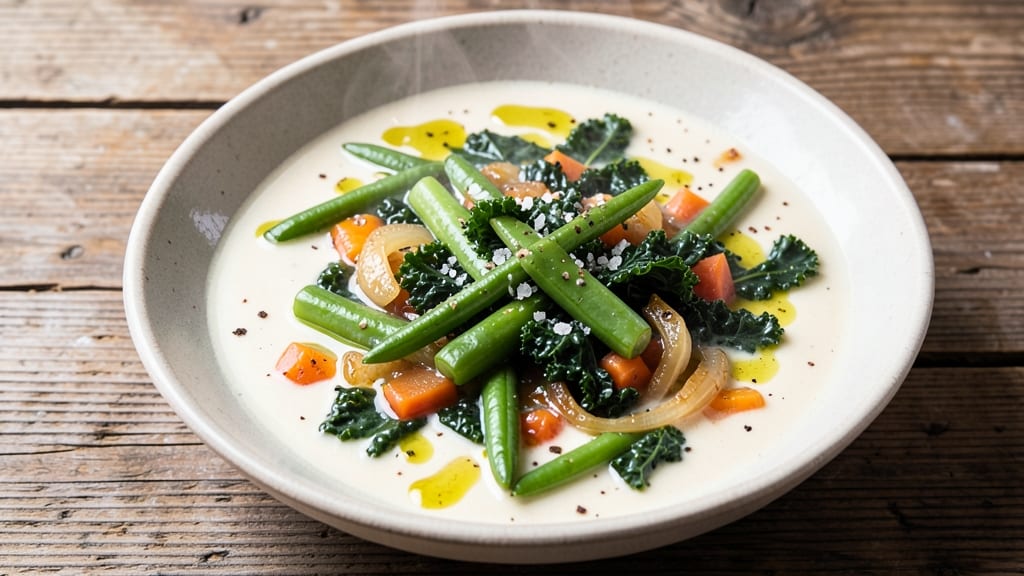 Azorean Green Bean and Kale Soup Recipe: Bright Herb-Forward Broth with Toasted Garlic Crunch