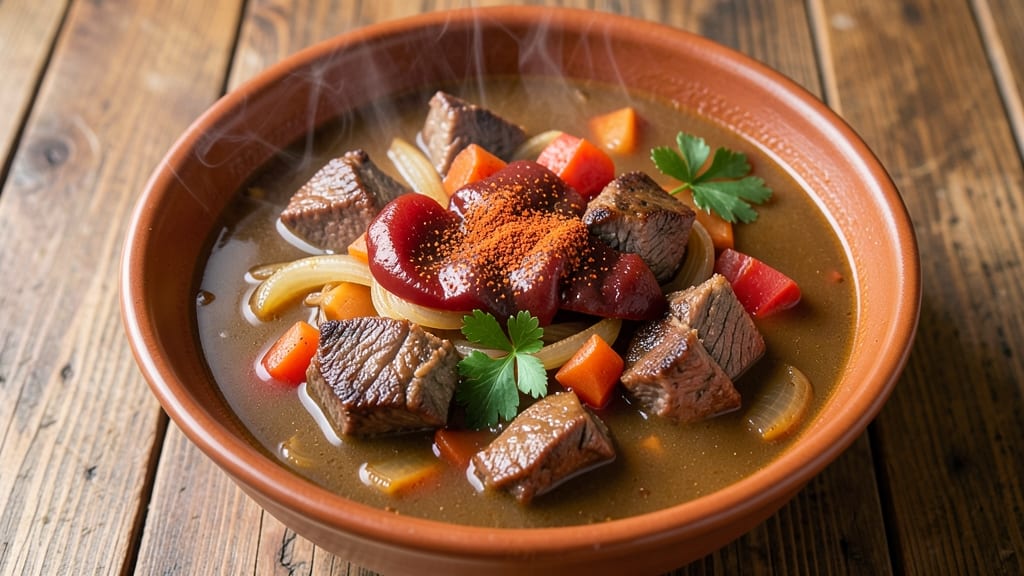 Austrian Goulash Soup Recipe Authentic: Paprika-Spiced Beef and Peppers Simmered Slowly