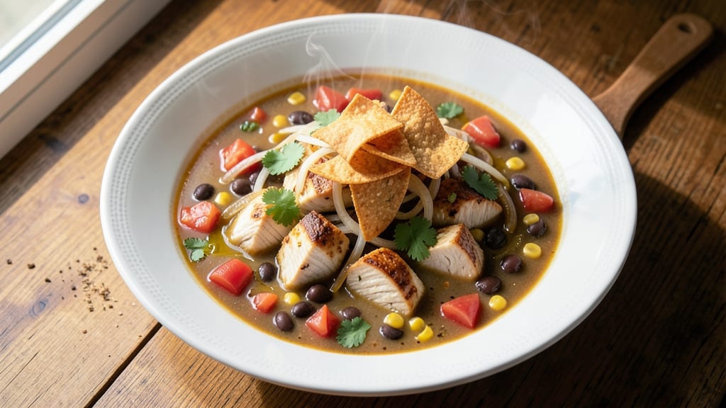 Betty Crocker Chicken Tortilla Soup Recipe: Crispy Tortilla Strips Over Creamy Tomato-Basil Broth