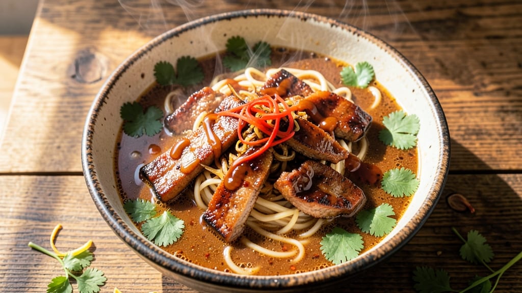Asian BBQ Pork Noodle Soup Recipe: Smoky-Sweet Glaze Meets Silky Noodles