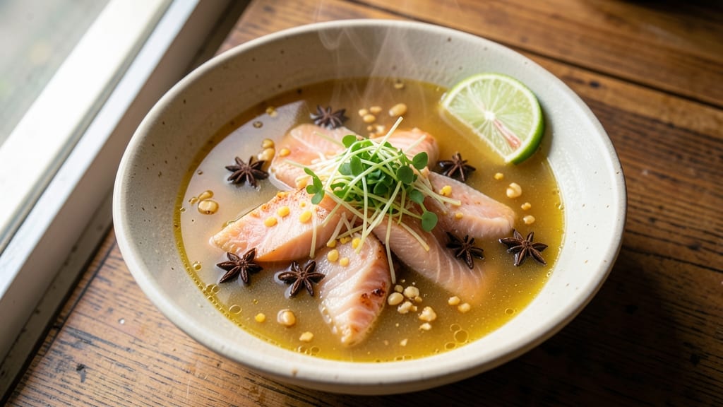 Asian Salmon Soup Recipe: Fragrant Ginger-Lime Broth with Silky Fish Ribbons