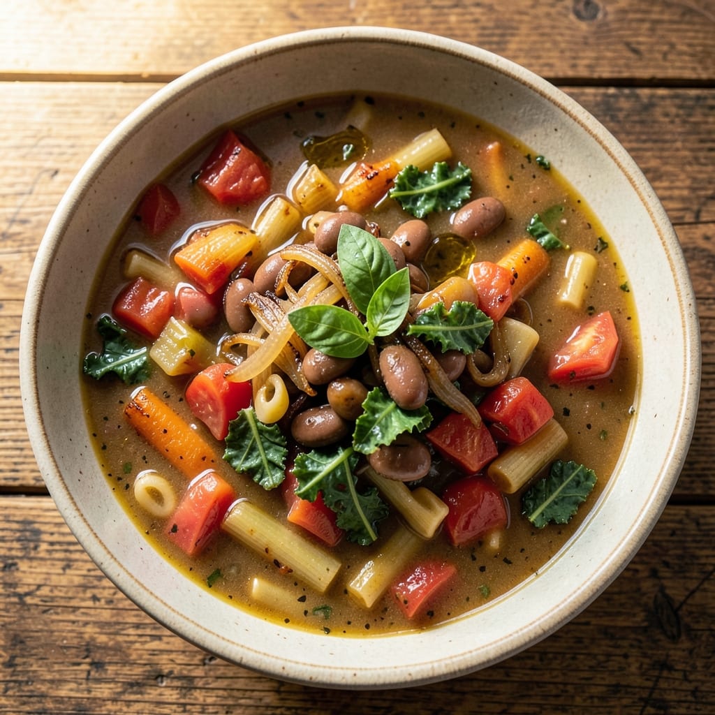 5 Star Minestrone Soup Recipe: Velvety Tomato-Basil Broth with Al Dente Pasta