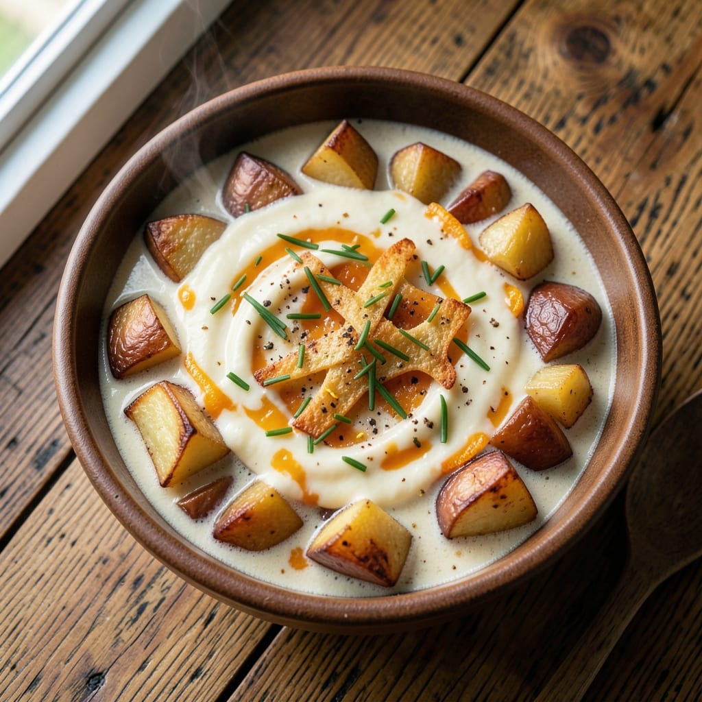 Allison's Baked Potato Soup Recipe: Cheesy Crust Topped Creamy Dream