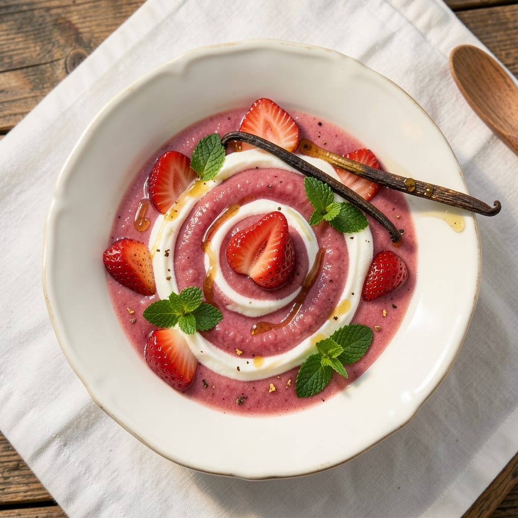 1900 Park Fare Strawberry Soup Recipe: Chilled Elegance with Vanilla Bean Swirl