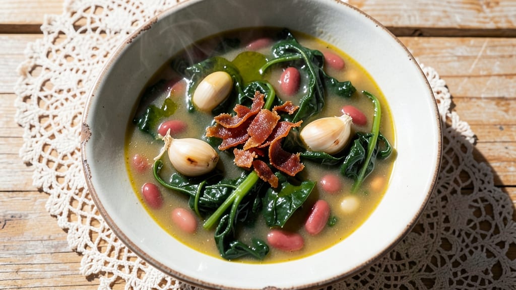 Authentic Italian Escarole Soup Recipe: Crispy Garlic Crowns Over Earthy Greens