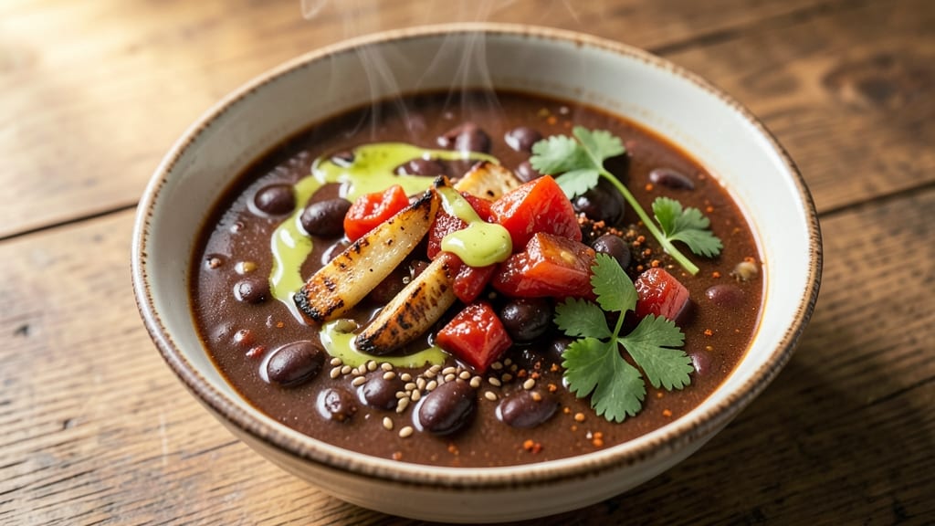 Black Bean Chili Soup Recipe: Spiced Smoky Depth With Crunchy Topping