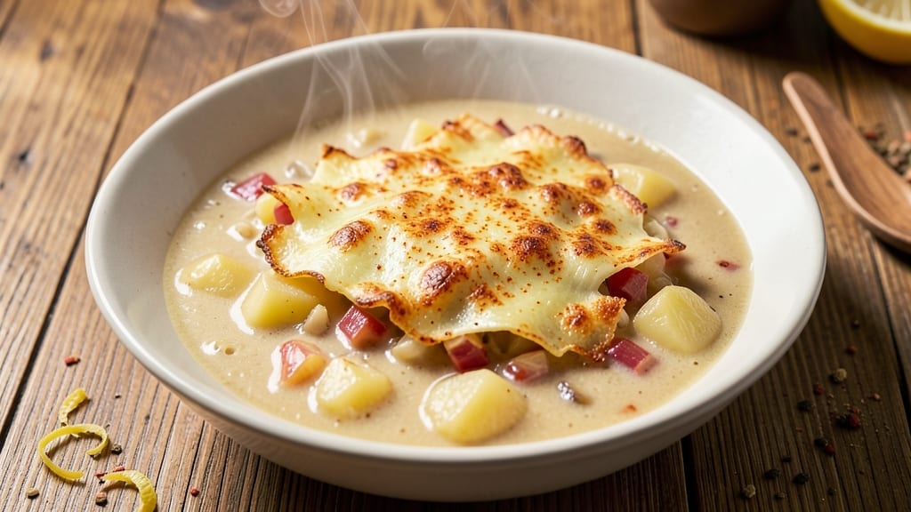 Au Gratin Potato Soup Recipe: Cheesy Crispy Top That Stands Up to Spoons