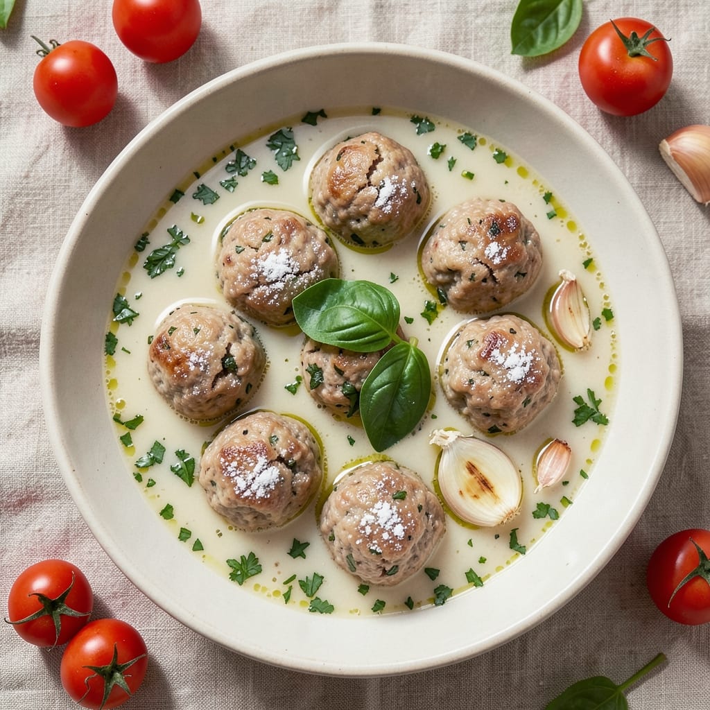 Albondigas Soup Recipe With Ground Turkey: Herbed Meatballs in Tomato-Basil Broth