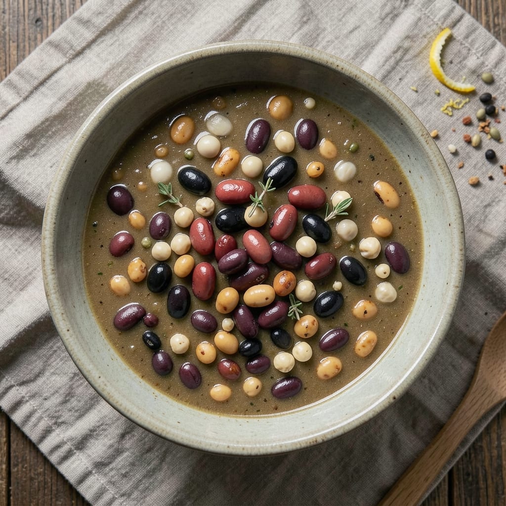 12 Bean Soup Slow Cooker Recipe: Smoky Depth from Dried Beans and Spiced Ham