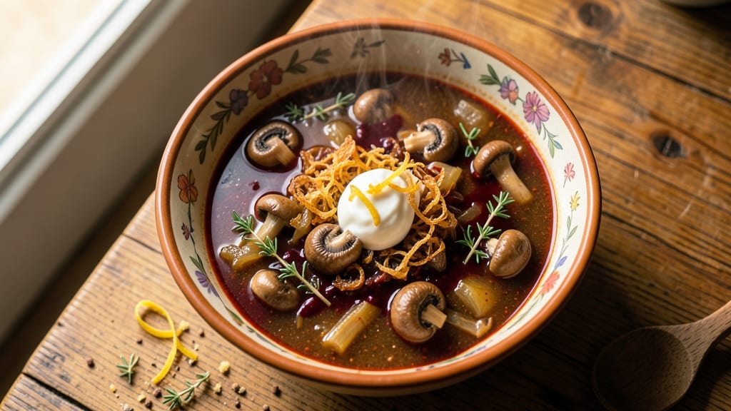 Backstreet Bistro Hungarian Mushroom Soup Recipe: Paprika-Infused Depth With Crispy Celery Crowns