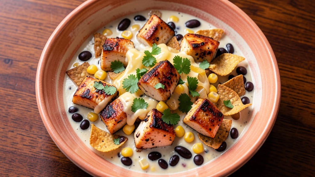 Applebee's Cheese Chicken Tortilla Soup Recipe: Crispy Tortilla Strips Over Creamy Cheddar Swirls