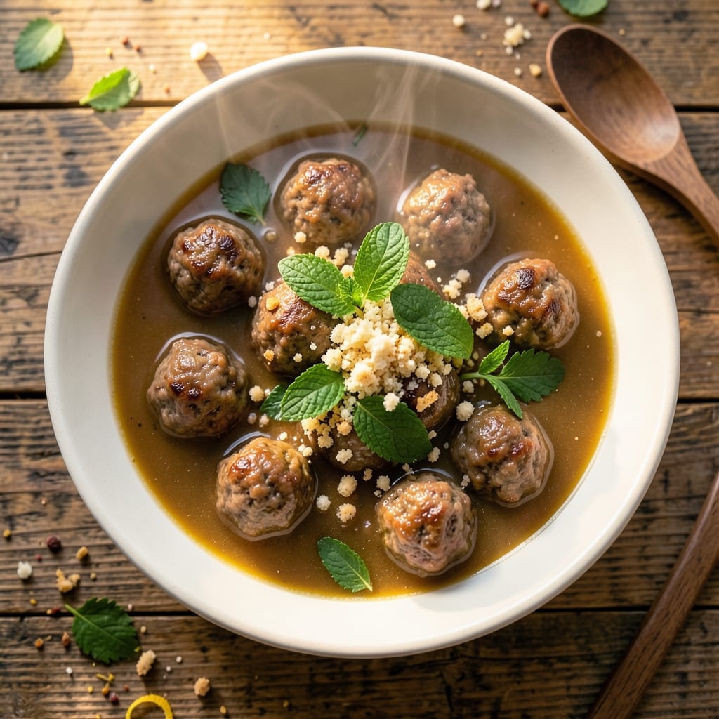 Albondigas Soup Recipe With Mint: Herb-Infused Meatballs in Zesty Tomato Broth