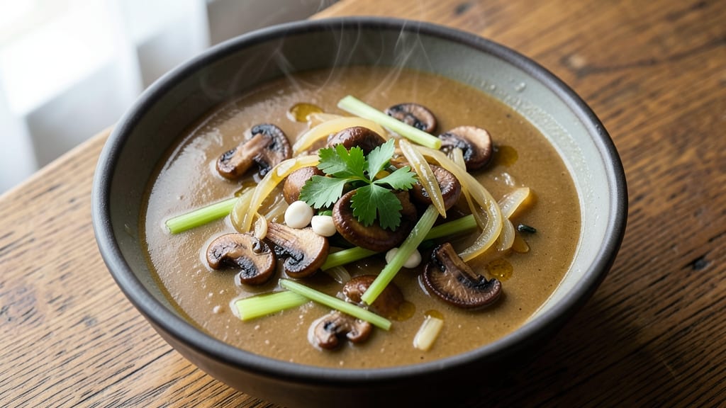 Brio Mushroom Soup Recipe: Earthy Umami Depth With Crispy Celery Crowns