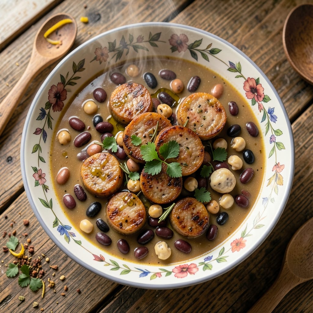 16 Bean Soup With Sausage Recipe: Smoky Sausage and Pantry Bean Harmony