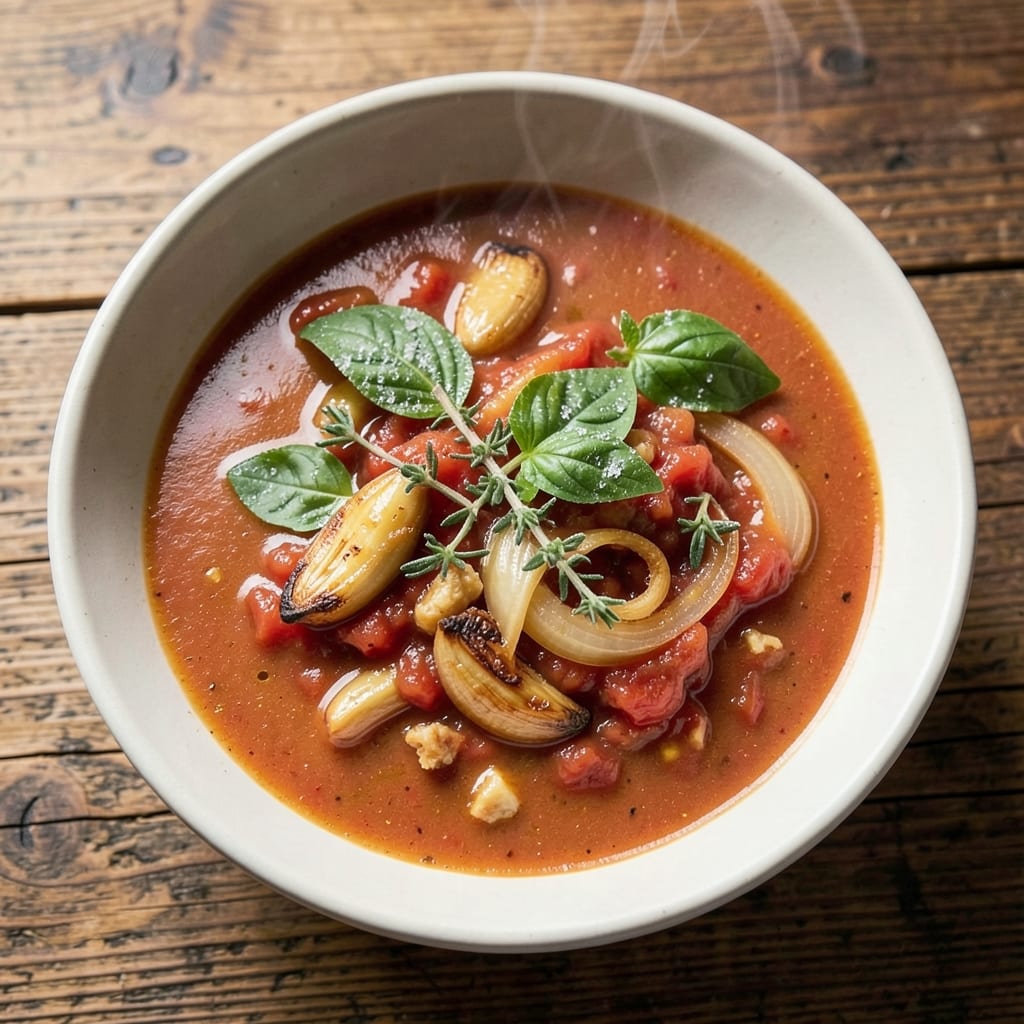 4Bs Restaurant Tomato Soup Recipe: Smoky Garlic and Herb-Infused Depth