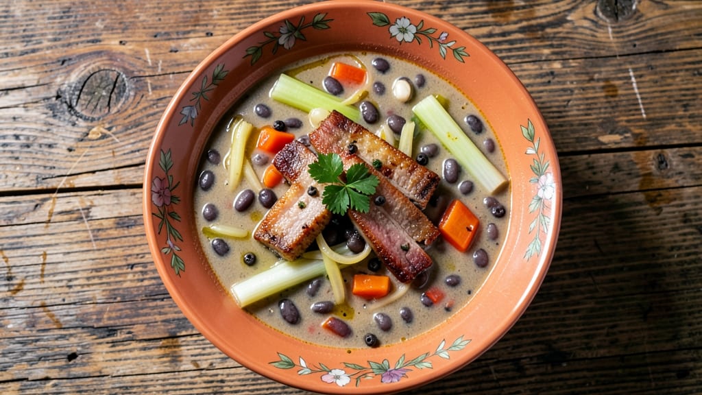 Bean Soup with Salt Pork Recipe: Smoky Bacon Crunch Meets Hearty Bean Comfort