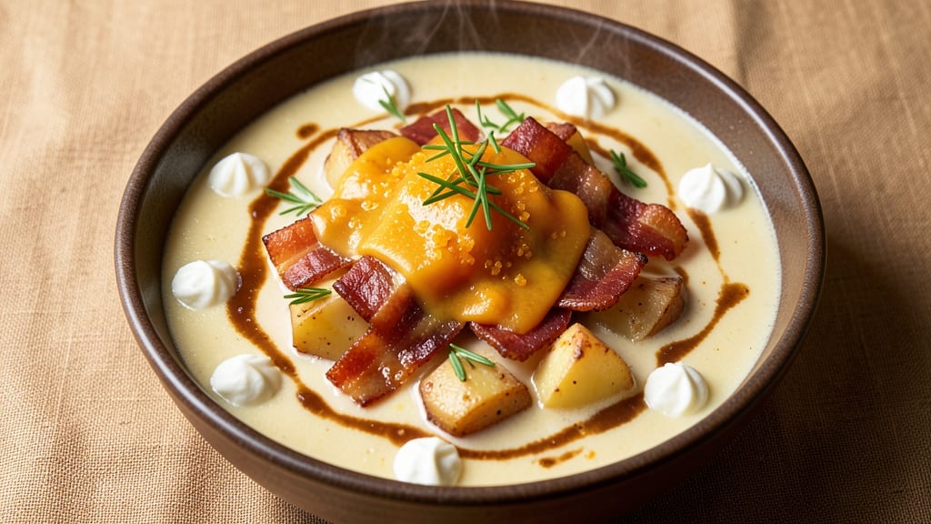 Bob Evans Loaded Baked Potato Soup Recipe: Crispy Bacon Bits and Cheesy Swirls