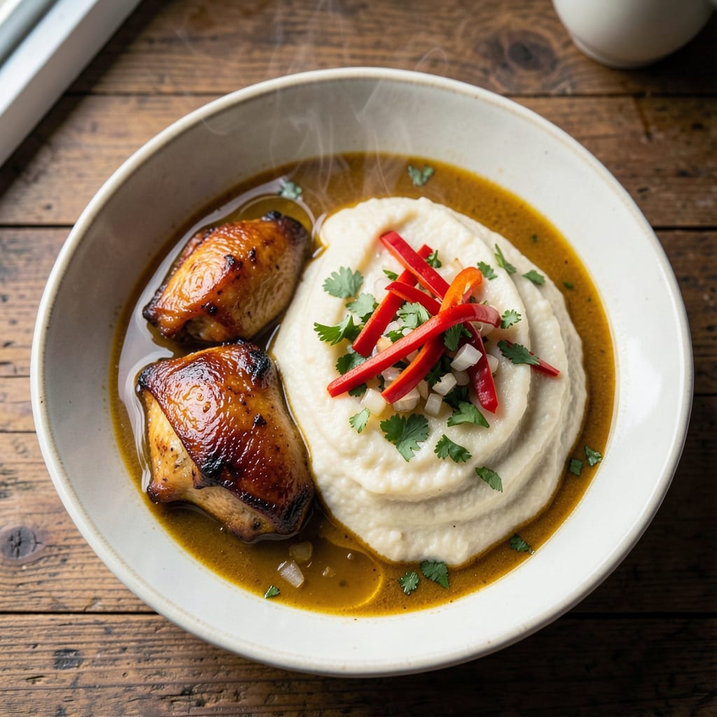 African Fufu Soup Recipe: Cassava and Yam Pounded to Silky Perfection