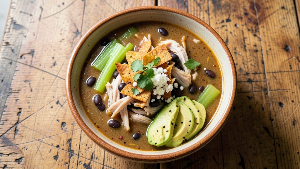 BJ's Tortilla Soup Recipe: Crispy Celery Crowns Over Spiced Chicken and Corn