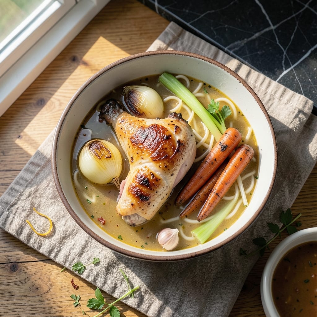 5-Star Homemade Chicken Noodle Soup Recipe: Healing Herbs and Shredded Chicken Comfort