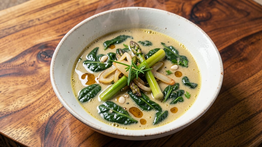 Amelie's Spinach Asparagus Leek Soup Recipe: Herb-Infused Freshness in One Pot