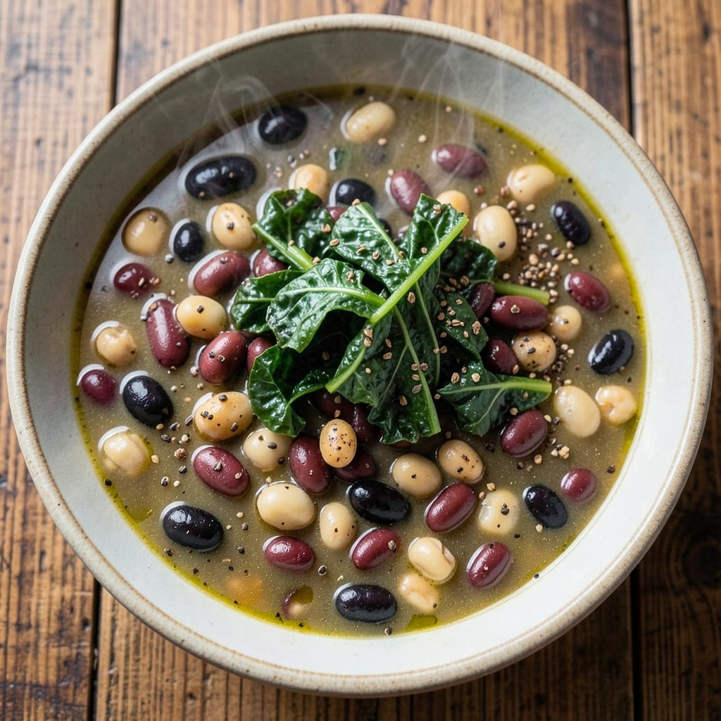 15 Bean Soup with Kale Recipe: Hearty Pantry Meal with Nutty Greens Boost