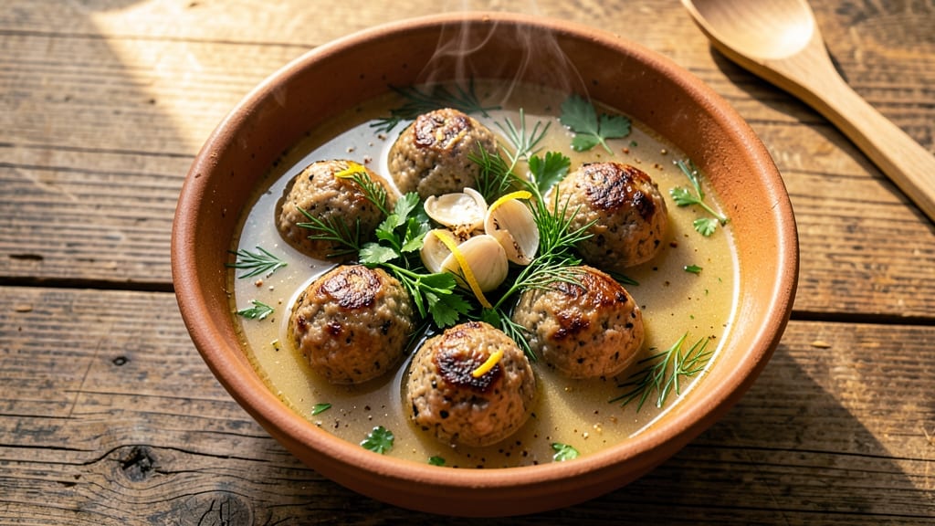 Armenian Meatball Soup Recipe: Spiced Lamb Bites in Fragrant Tomato-Basil Broth